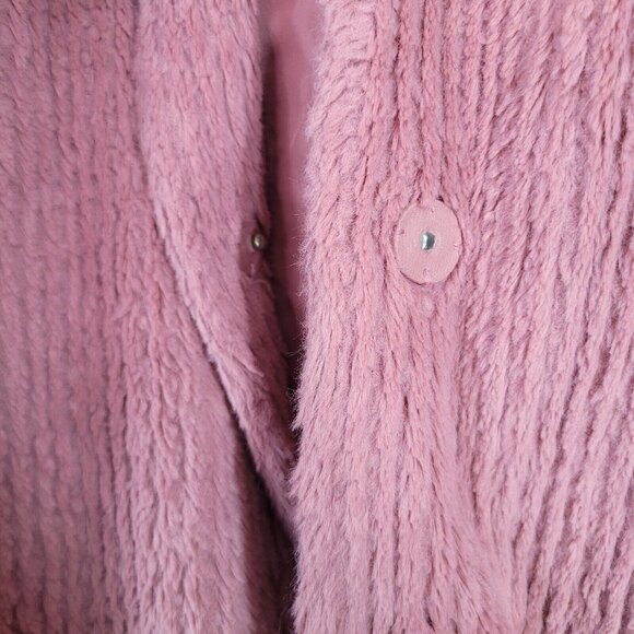 Elodie Girl Soft Faux Fur Coat Pink Hooded Size Medium 10-12 Fuzzy Fleece Winter - Picture 2 of 7